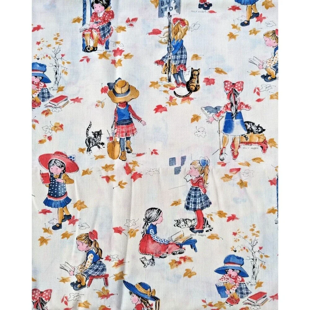 Vintage Holly Hobbie Fabric by American Greetings Cute Girls & Cats 44